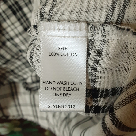 BY TOGETHER 100% Cotton Plaid Long Sleeve Top with Pockets Size Large - Picture 11 of 11